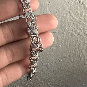 Unique Vintage Layered Chain Link Bracelet - Sterling silver
